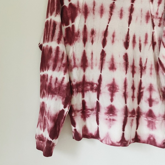 Anthropologie Pilcro Tie Dye Waffle Thermal Mock Neck Top - Picture 4 of 6